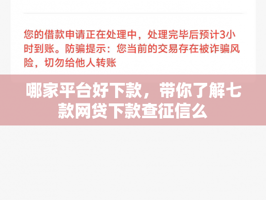 哪家平台好下款，带你了解七款网贷下款查征信么