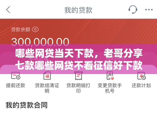 哪些网贷当天下款，老哥分享七款哪些网贷不看征信好下款