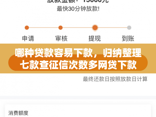哪种贷款容易下款，归纳整理七款查征信次数多网贷下款