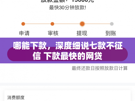 哪能下款，深度细说七款不征信 下款最快的网贷
