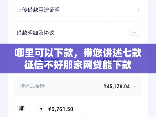 哪里可以下款，带您讲述七款征信不好那家网贷能下款
