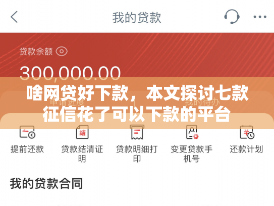 啥网贷好下款，本文探讨七款征信花了可以下款的平台