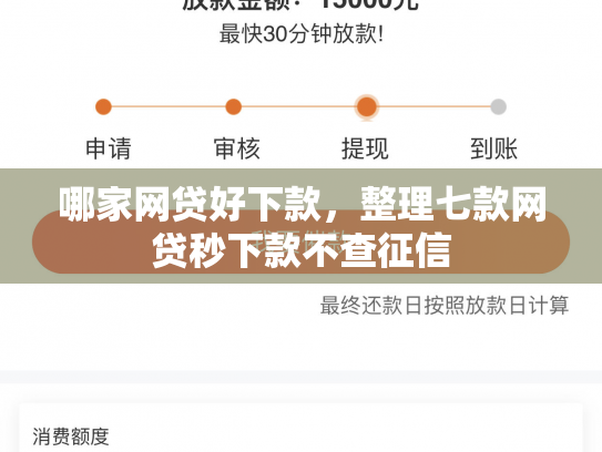 哪家网贷好下款，整理七款网贷秒下款不查征信