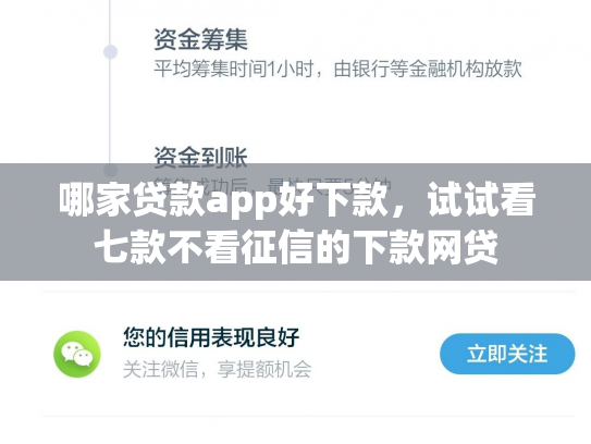 哪家贷款app好下款，试试看七款不看征信的下款网贷