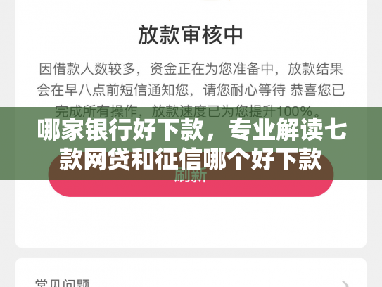 哪家银行好下款，专业解读七款网贷和征信哪个好下款
