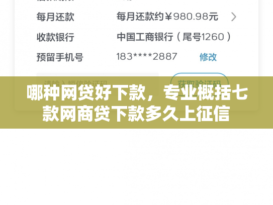 哪种网贷好下款，专业概括七款网商贷下款多久上征信