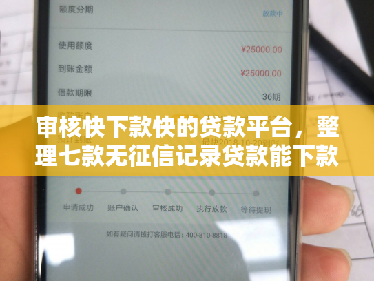 审核快下款快的贷款平台，整理七款无征信记录贷款能下款吗