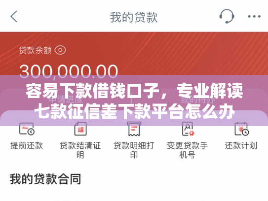 容易下款借钱口子，专业解读七款征信差下款平台怎么办