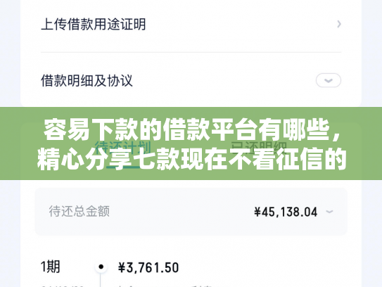 容易下款的借款平台有哪些，精心分享七款现在不看征信的下款平台