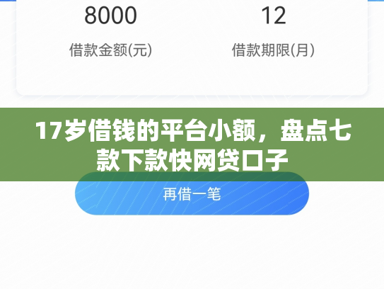 17岁借钱的平台小额，盘点七款下款快网贷口子