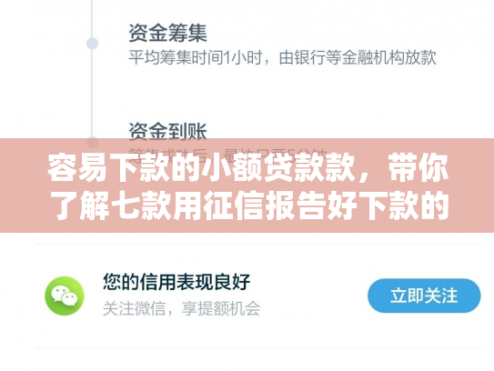 容易下款的小额贷款款，带你了解七款用征信报告好下款的平台