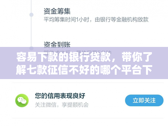 容易下款的银行贷款，带你了解七款征信不好的哪个平台下款