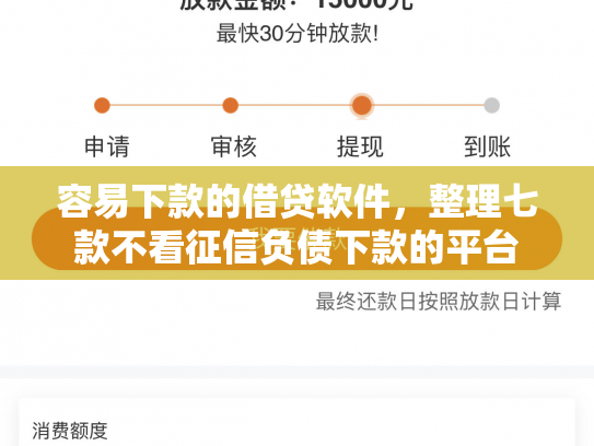 容易下款的借贷软件，整理七款不看征信负债下款的平台