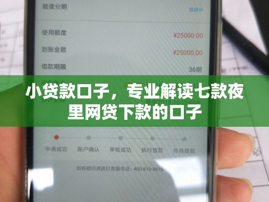 小贷款口子，专业解读七款夜里网贷下款的口子