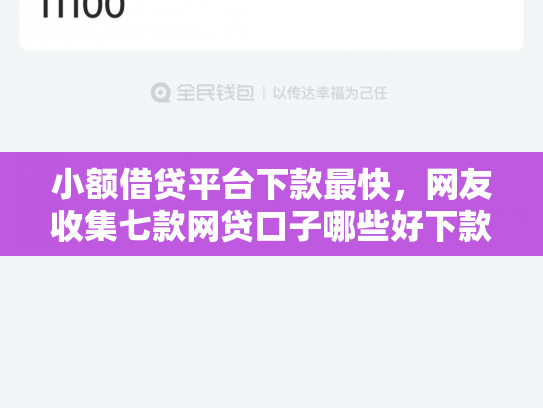 小额借贷平台下款最快，网友收集七款网贷口子哪些好下款