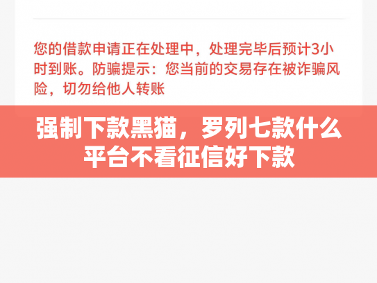 强制下款黑猫，罗列七款什么平台不看征信好下款