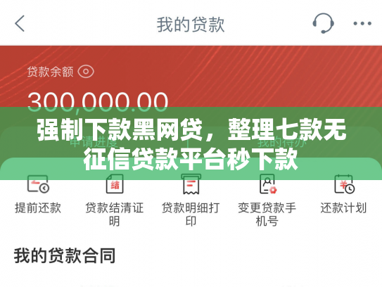 强制下款黑网贷，整理七款无征信贷款平台秒下款