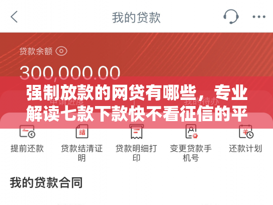 强制放款的网贷有哪些，专业解读七款下款快不看征信的平台