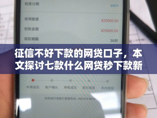 征信不好下款的网贷口子，本文探讨七款什么网贷秒下款新口子