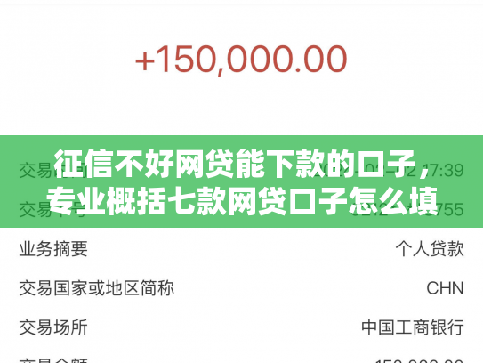 征信不好网贷能下款的口子，专业概括七款网贷口子怎么填下款高