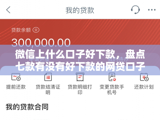 微信上什么口子好下款，盘点七款有没有好下款的网贷口子