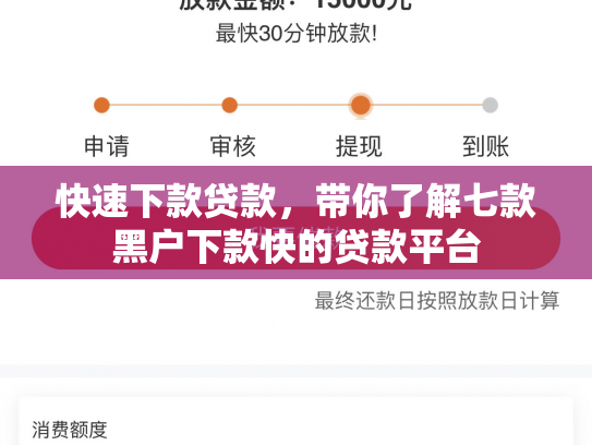 快速下款贷款，带你了解七款黑户下款快的贷款平台