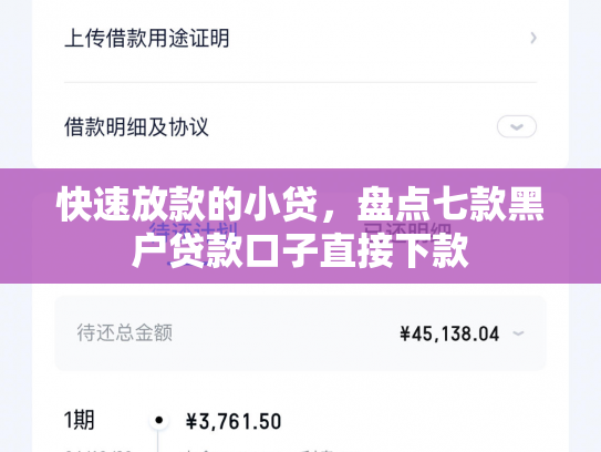 快速放款的小贷，盘点七款黑户贷款口子直接下款