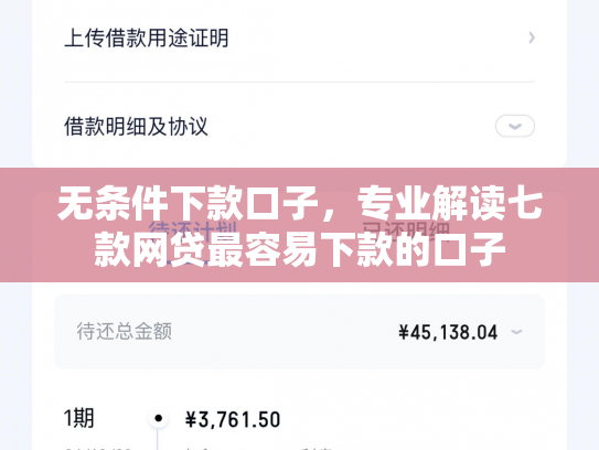 无条件下款口子，专业解读七款网贷最容易下款的口子