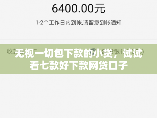 无视一切包下款的小贷，试试看七款好下款网贷口子