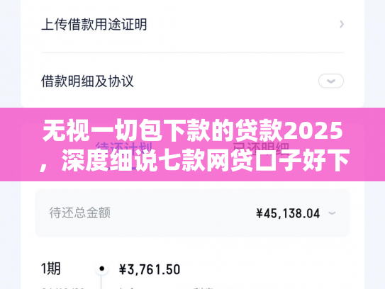 无视一切包下款的贷款2025，深度细说七款网贷口子好下款