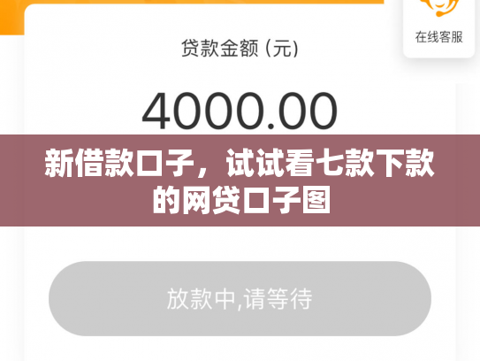 新借款口子，试试看七款下款的网贷口子图