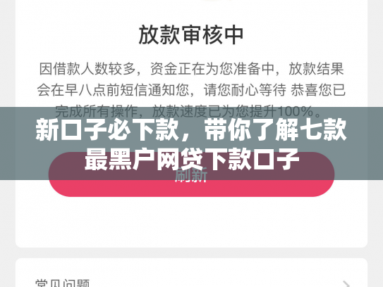 新口子必下款，带你了解七款最黑户网贷下款口子