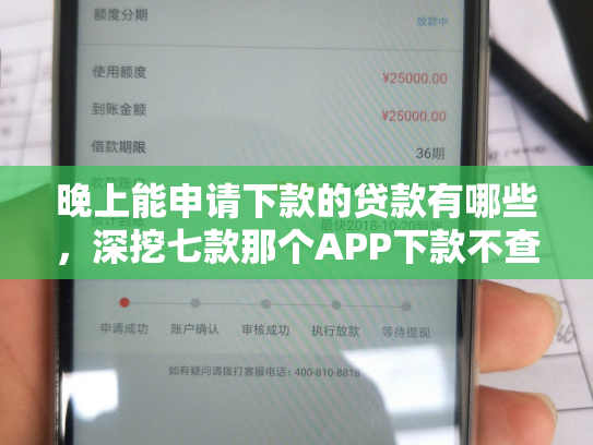 晚上能申请下款的贷款有哪些，深挖七款那个APP下款不查征信