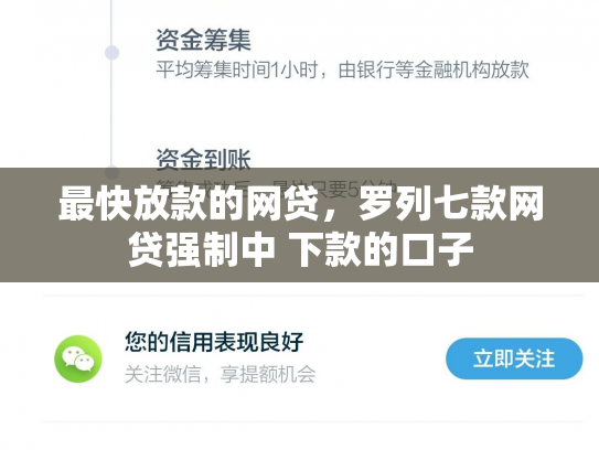 最快放款的网贷，罗列七款网贷强制中 下款的口子