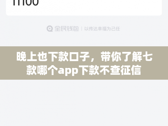 晚上也下款口子，带你了解七款哪个app下款不查征信