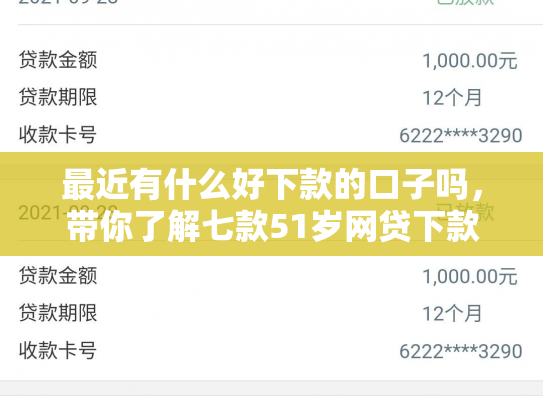 最近有什么好下款的口子吗，带你了解七款51岁网贷下款的口子