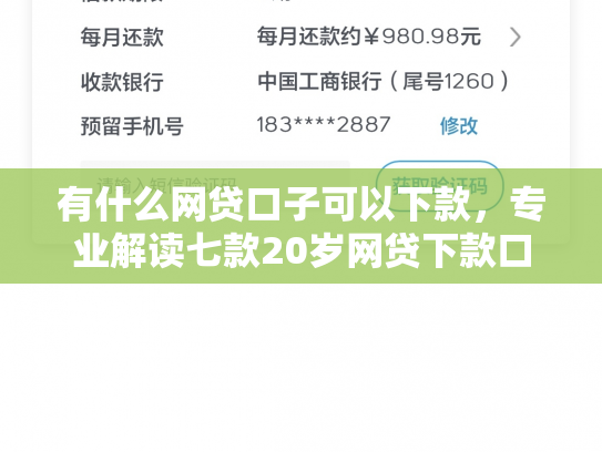 有什么网贷口子可以下款，专业解读七款20岁网贷下款口子