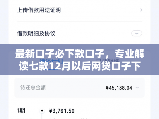 最新口子必下款口子，专业解读七款12月以后网贷口子下款