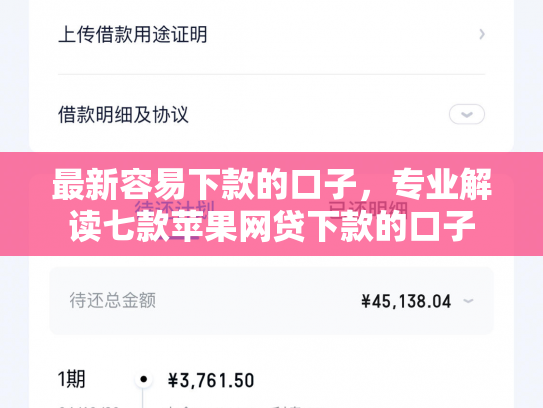 最新容易下款的口子，专业解读七款苹果网贷下款的口子