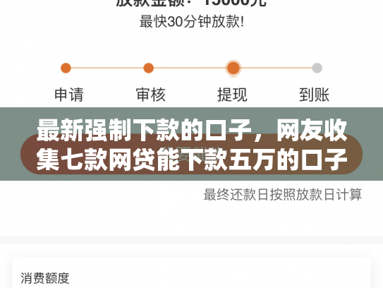 最新强制下款的口子，网友收集七款网贷能下款五万的口子