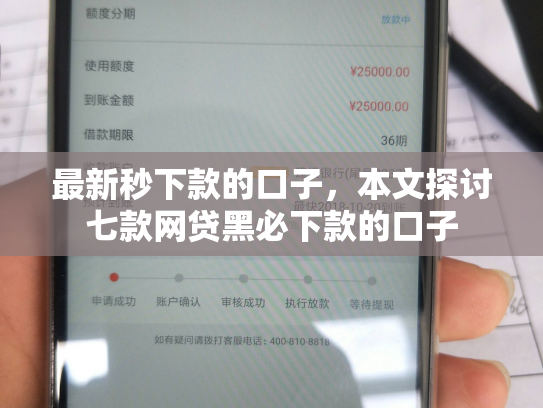 最新秒下款的口子，本文探讨七款网贷黑必下款的口子