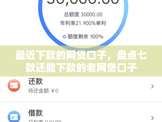 最近下款的网贷口子，盘点七款还能下款的老网贷口子