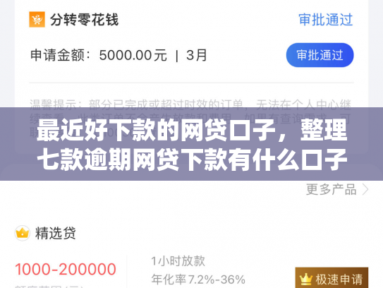 最近好下款的网贷口子，整理七款逾期网贷下款有什么口子