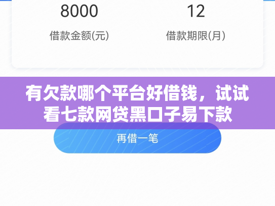 有欠款哪个平台好借钱，试试看七款网贷黑口子易下款