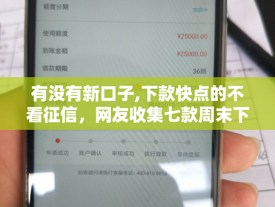 有没有新口子,下款快点的不看征信，网友收集七款周末下款的网贷口子