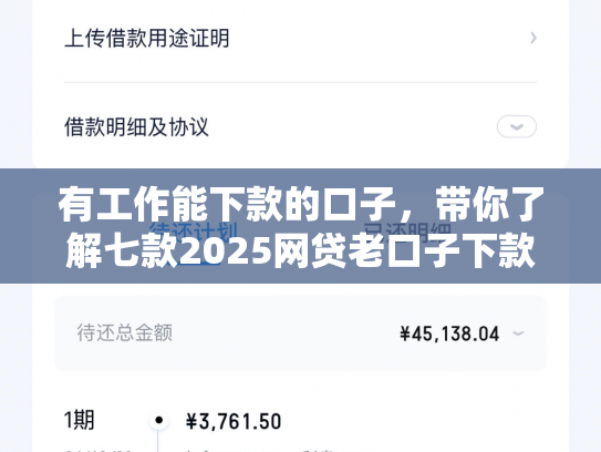 有工作能下款的口子，带你了解七款2025网贷老口子下款