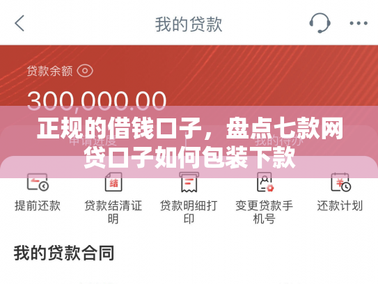 正规的借钱口子，盘点七款网贷口子如何包装下款