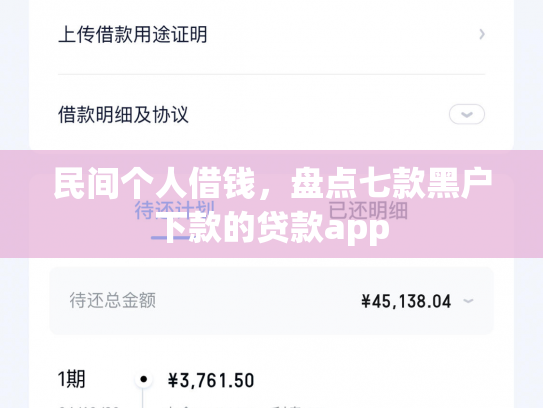 民间个人借钱，盘点七款黑户下款的贷款app