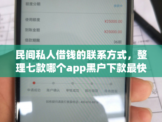 民间私人借钱的联系方式，整理七款哪个app黑户下款最快