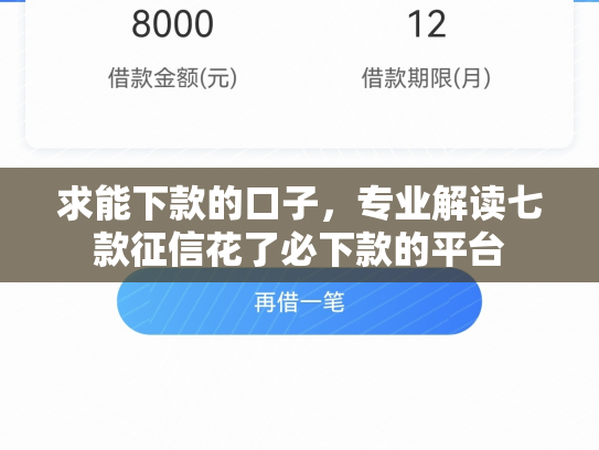 求能下款的口子，专业解读七款征信花了必下款的平台